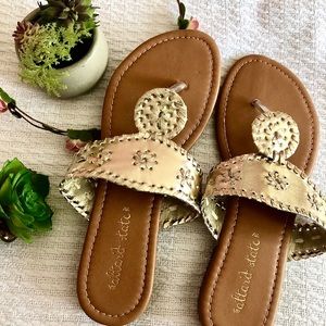 Altar’d States Gold Posie Sandals